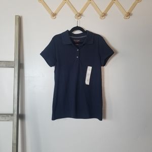 NWOT CAT & JACK SCHOOL UNIFORMS NAVY POLO SHIRT SIZE LARGE 10/12